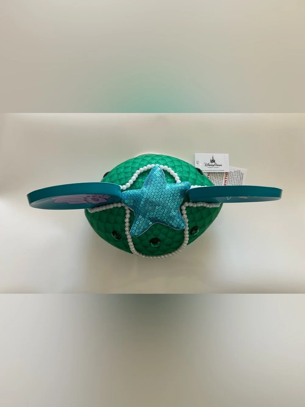 Disney Kids Mermaid Sequin Mouse Ears Headband in Teal and Green